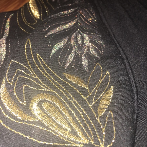 EUC VINTAGE Art Deco Inspired Embroidered Plunging V Neck Tank Top with ruching - Picture 7 of 15